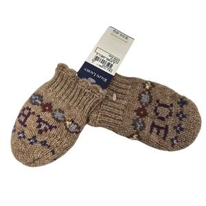 Ralph Lauren Baby Mittens Lambswool Knit Fair Isle Pattern One Size NWT